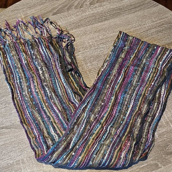 Mark. Multicolor Woven Fringe Scarf – 20x68 - Picture 2 of 4
